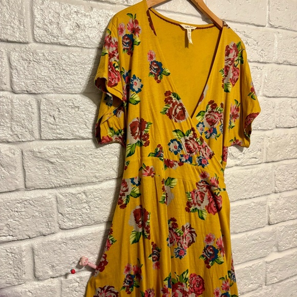 MATILDA JANE Yellow Red Floral Wrap Midi Dress Size XL - Picture 14 of 15